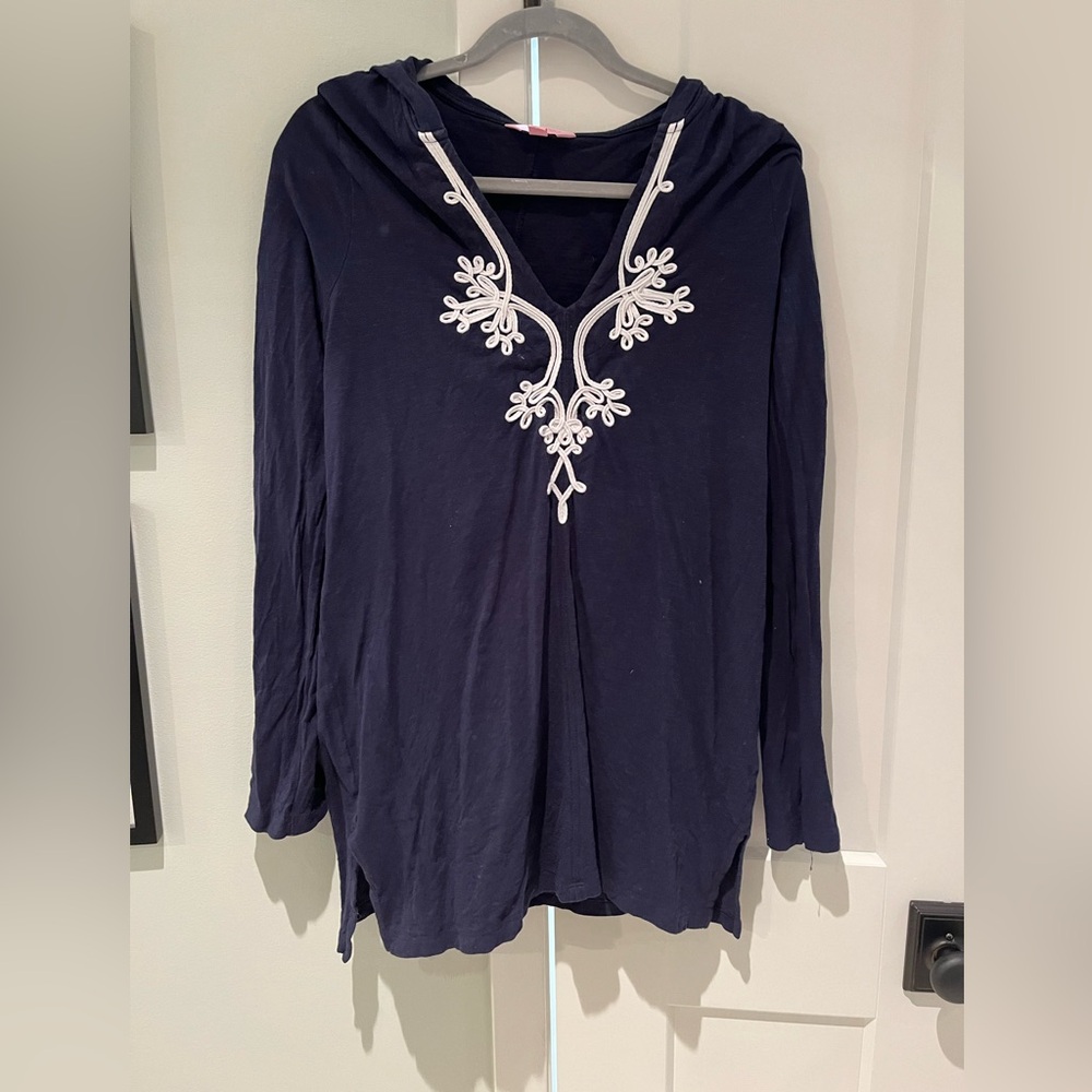 Lilly Pulitzer hooded jersey tunic top